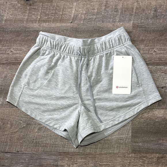 lululemon Inner Glow High Rise Shorts - Size 4 - 3” Heathered Savannah (Gray) - Picture 1 of 3